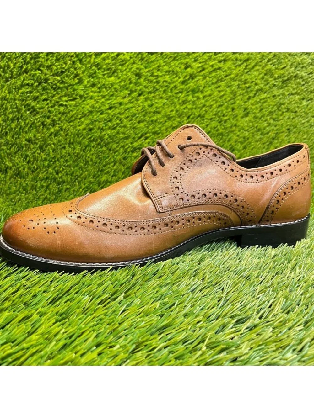Nunn Bush Nelson Comfort Gel Mens Size 9 Brown Classic Wingtip Oxford Shoes